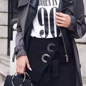 Zara Crossover Mini Skirt With Bows